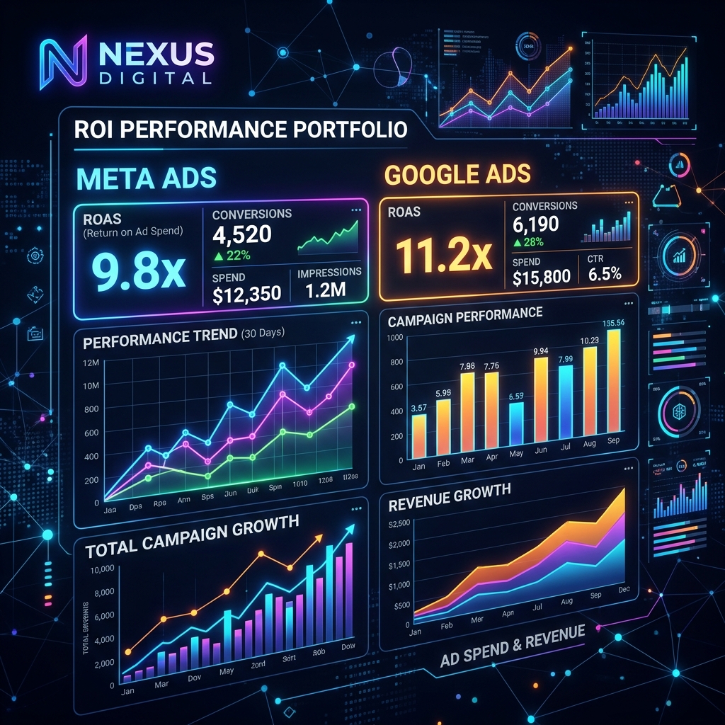 Meta ad campaign performance dashboard showing conversions
